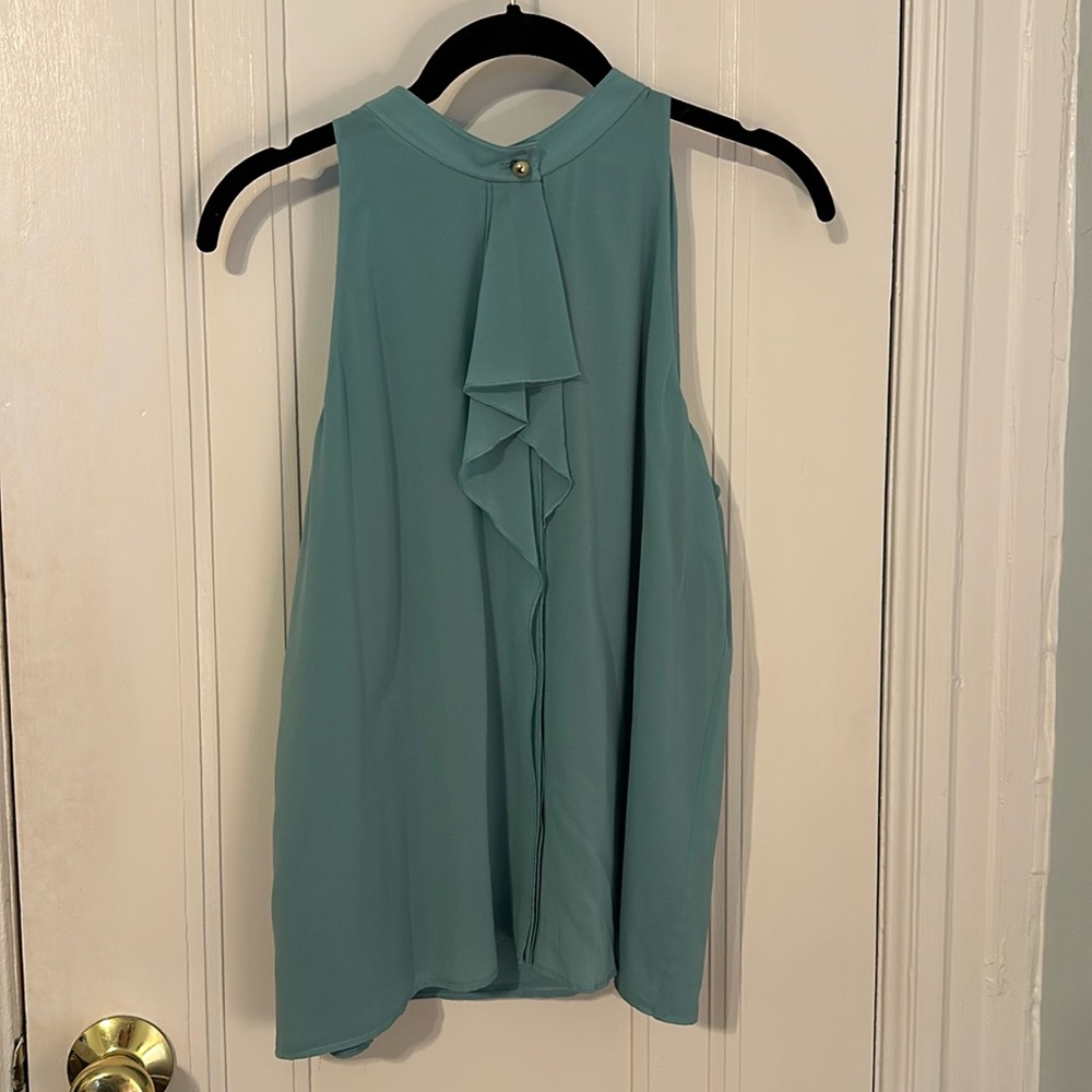Tory Burch - seafoam, button- down, sleeveless top